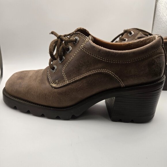 St John's Bay Womens Size 7.5 Vintage Chunky Block Heel Lace Up Oxford Shoes Y2K - Picture 1 of 12